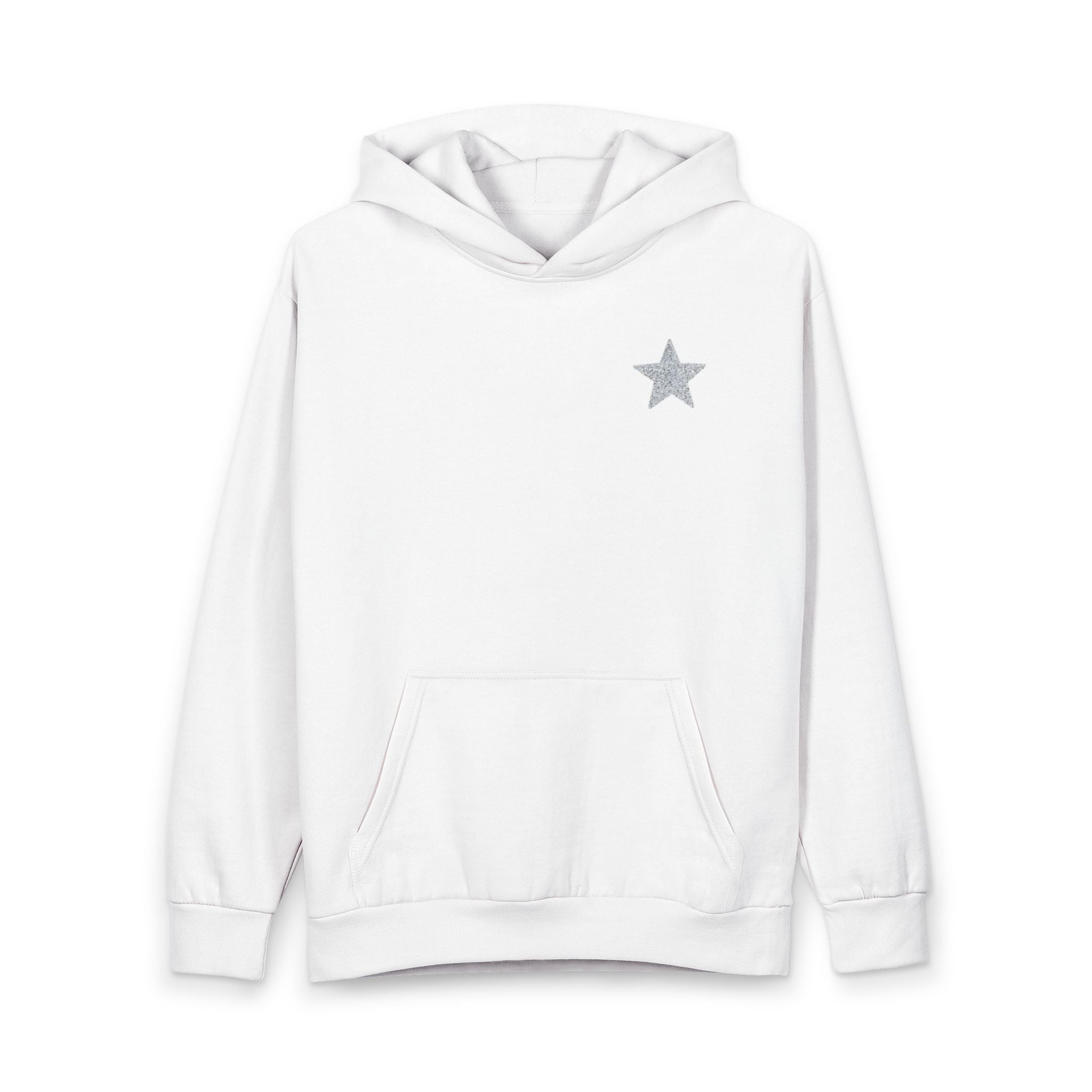 Silver Glitter Star Hoodie — “Life Isn’t Perfect But Your Outfit Can Be” Pullover